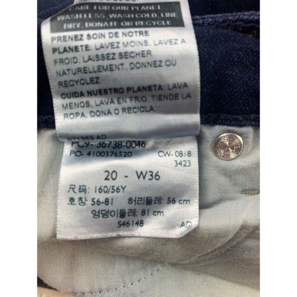 Levi Signature Size 20 Womens Jeans Modern Slim Cuffed High Rise Dark Wa… - Picture 3 of 4